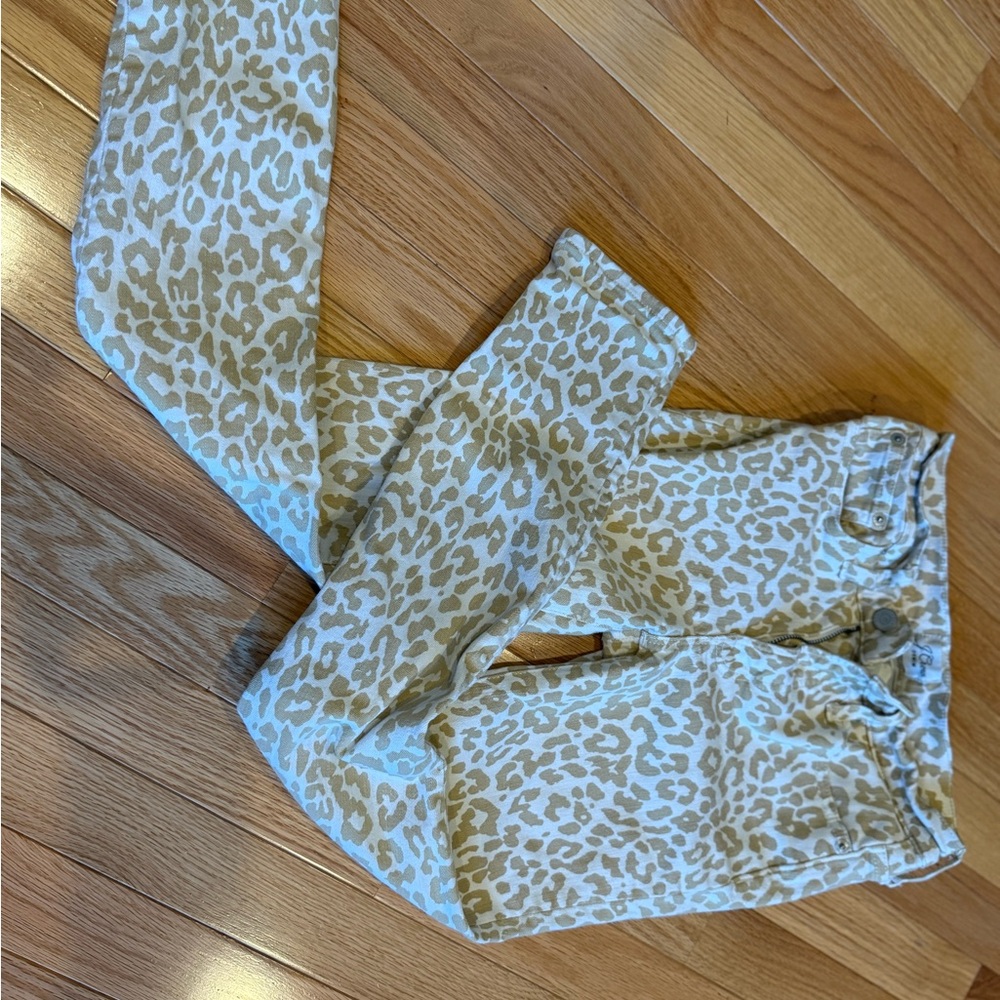 J. Crew Beige and White Animal Print Denim